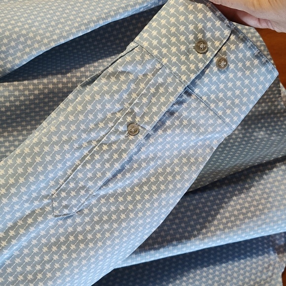 Van Heusen Studio Mens Slim Fit Wrinkle Free Shirt Light Blue White 17-17½ 34/35 - Picture 5 of 12